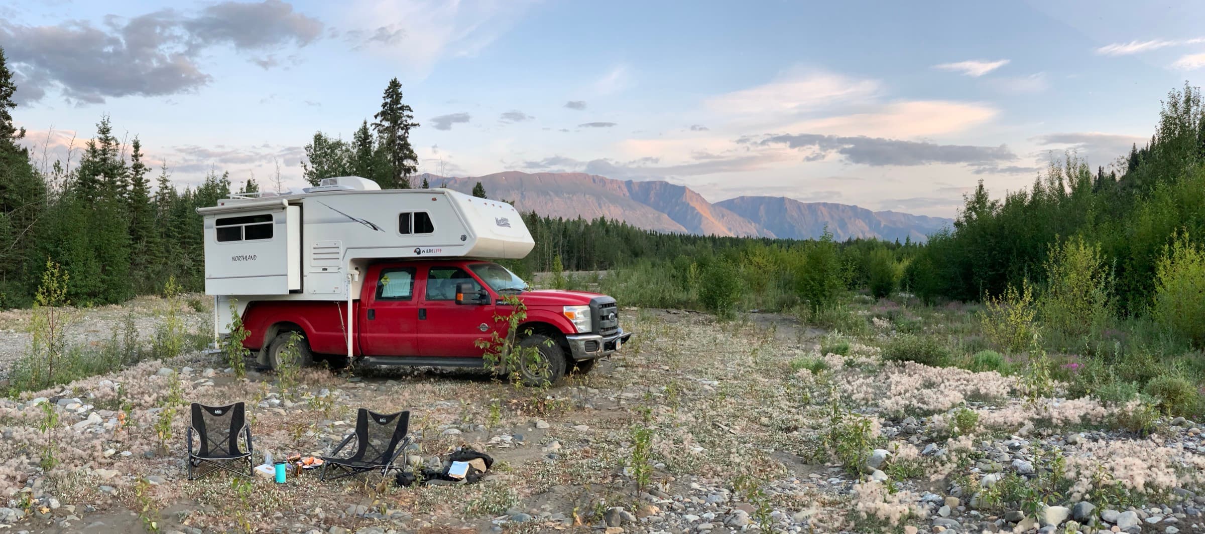 RV parked at a scenic dump station